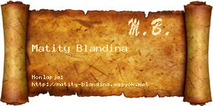 Matity Blandina névjegykártya